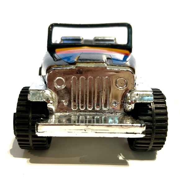 Vintage 1979 Tonka Jeep Truck Toy Car Black Silver Blue Red Yellow Stripes Buggy - Picture 6 of 12